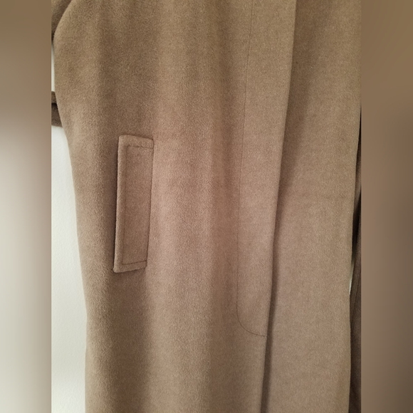 NWOT ASOS DESIGN Top Collar Boyfriend Belted Coat Mushroom Size Med - Picture 12 of 16